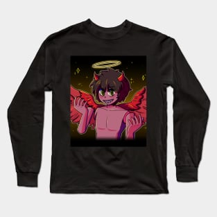 Vaporwave anime aesthetic boy devil angel Long Sleeve T-Shirt